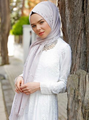 Abira - Altrosa Gemustertes Hijab - Sal Evi