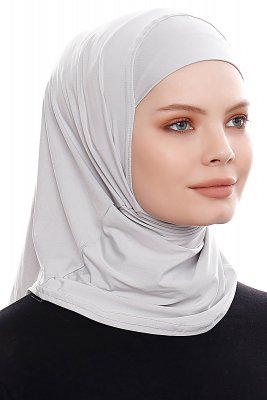 Elif - Hellgrau Sport Hijab - Ecardin