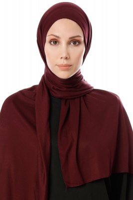 Hande - Dunkelviolett Baumwolle Hijab - Gülsoy