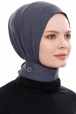Narin - Anthrazit Praktisch Fertig Crepe Hijab