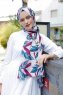 Beyza - Rosa & Blau Gemustertes Hijab - Sal Evi