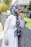 Beyza - Rosa & Blau Gemustertes Hijab - Sal Evi