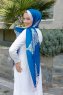 Blue Dream Gemusterter Twill Hijab - Sal Evi