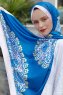 Blue Dream Gemusterter Twill Hijab - Sal Evi