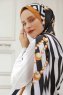 Yellow Pearl Gemusterter Twill Hijab - Sal Evi