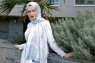 Blue Forest Gemusterter Twill Hijab - Sal Evi