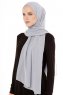 Derya - Hellgrau Praktisch Chiffon Hijab