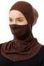 Damla - Braun Ninja Hijab Maske Untertuch