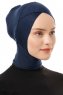 Elnara - Navy Blau Cross Hijab Untertuch
