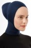 Elnara - Navy Blau Plain Hijab Untertuch