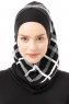 Ekose Plain - Schwarz & Weiß One-Piece Al Amira Hijab