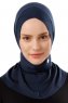 Ceren - Navy Blau Praktisch Viscose Hijab