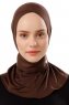 Ceren - Dunkelbraun Praktisch Viscose Hijab