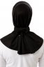 Sportif Plain - Schwarz & Hellgrau Praktisch Viscose Hijab