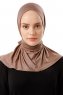 Sportif Plain - Dunkeltaupe Praktisch Viscose Hijab