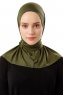 Sportif Plain - Khaki Praktisch Viscose Hijab