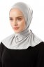 Sportif Plain - Hellgrau Praktisch Viscose Hijab