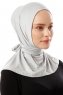 Sportif Plain - Hellgrau Praktisch Viscose Hijab