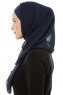 Alara Plain - Navy Blau One Piece Chiffon Hijab
