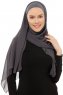 Alara Plain - Anthrazit One Piece Chiffon Hijab