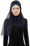 Alara Cross - Navy Blau One Piece Chiffon Hijab