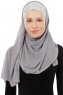 Alara Cross - Dunkelgrau One Piece Chiffon Hijab