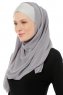 Alara Cross - Dunkelgrau One Piece Chiffon Hijab