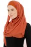 Alara Cross - Ziegelrot One Piece Chiffon Hijab