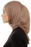 Isra Plain - Dunkeltaupe One-Piece Viscose Hijab