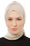 Isra Cross - Helltaupe One-Piece Viscose Hijab