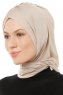Isra Cross - Helltaupe One-Piece Viscose Hijab