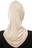 Isra Cross - Helltaupe One-Piece Viscose Hijab