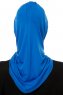Isra Cross - Blau One-Piece Viscose Hijab