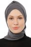 Isra Cross - Dunkelgrau One-Piece Viscose Hijab