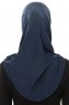 Hanfendy Plain Logo - Navy Blau One-Piece Hijab