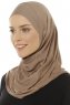 Hanfendy Plain Logo - Dunkeltaupe One-Piece Hijab
