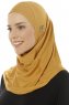 Hanfendy Plain Logo - Senf One-Piece Hijab