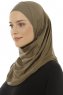 Hanfendy Plain Logo - Khaki One-Piece Hijab