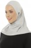 Hanfendy Plain Logo - Hellgrau One-Piece Hijab