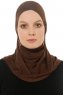 Hanfendy Cross Logo - Braun One-Piece Hijab
