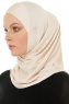 Hanfendy Cross Logo - Beige One-Piece Hijab