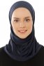 Micro Plain - Navy Blau One-Piece Hijab