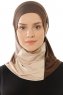 Esin - Braun & Helltaupe & Dunkeltaupe One-Piece Hijab