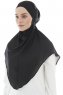 Ebrar - Schwarz Crepe Chiffon Al Amira Hijab