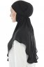 Ebrar - Schwarz Crepe Chiffon Al Amira Hijab
