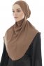 Ebrar - Braun Crepe Chiffon Al Amira Hijab