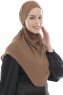 Ebrar - Braun Crepe Chiffon Al Amira Hijab