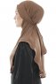 Ebrar - Braun Crepe Chiffon Al Amira Hijab
