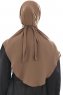 Ebrar - Braun Crepe Chiffon Al Amira Hijab