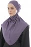 Ebrar - Dunkelviolett Crepe Chiffon Al Amira Hijab